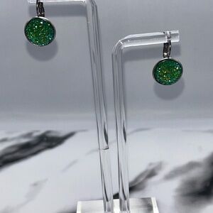 Sparkling Green Drop Earrings